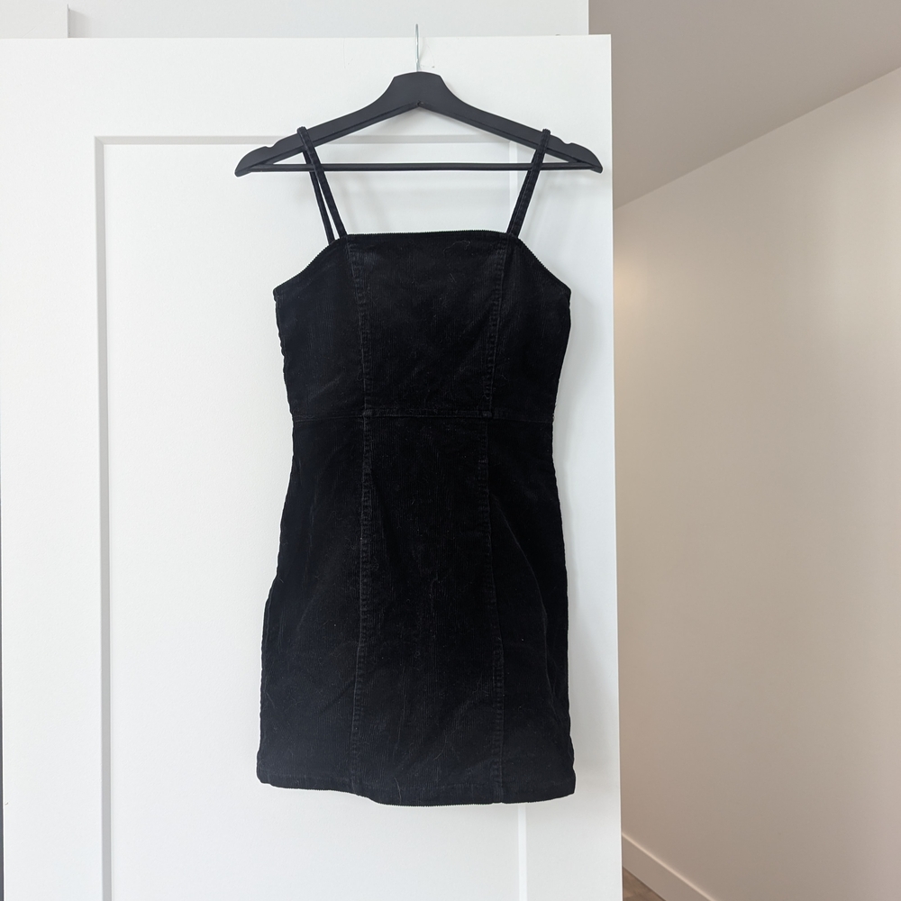 H&M Black Corduroy Mini Dress